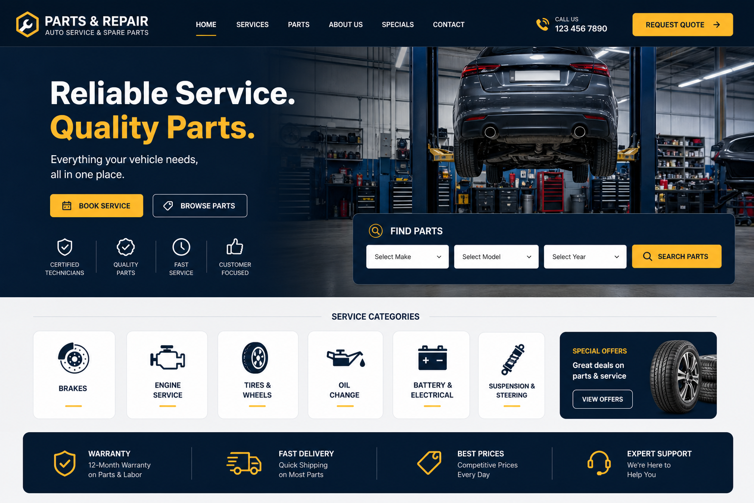Repair or spare parts website